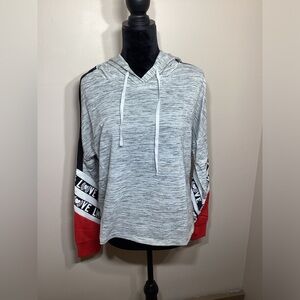 No Boundaries Grey, Red, and Black Love Long Sleeve Shirt with Hood Size XL